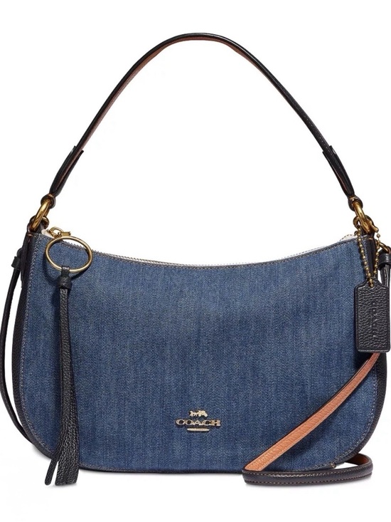 Coach Handbags - NWT Coach Denim Sutton Crossbody with Leather Strap and Gold Hardware
